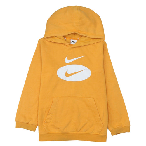 Nike Boys Orange Pullover Hoodie 13-14 Years Graphic Fleece Sweatshirt