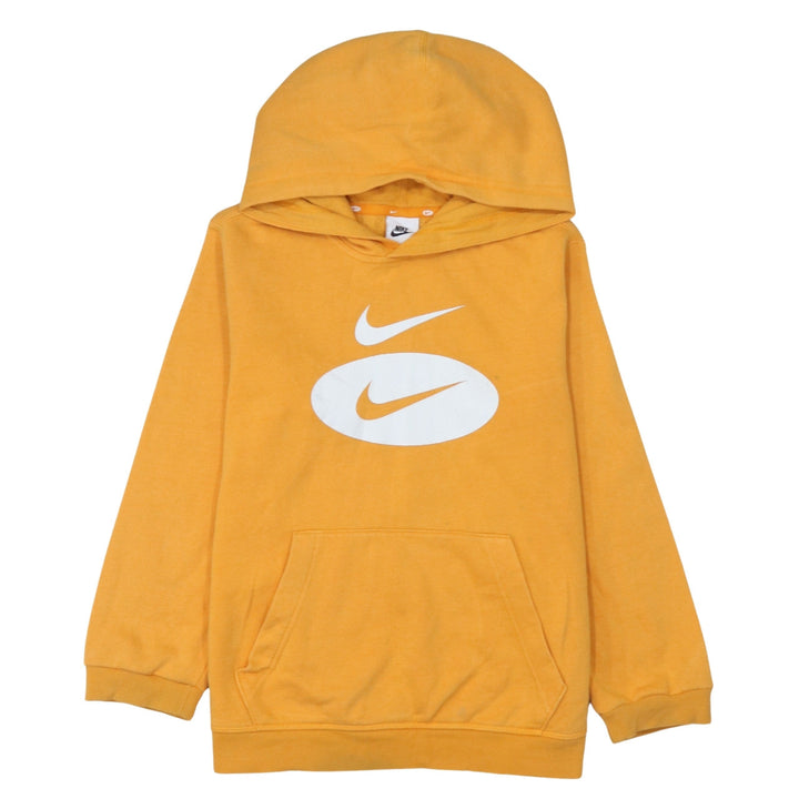 Nike Boys Orange Pullover Hoodie 13-14 Years Graphic Fleece Sweatshirt
