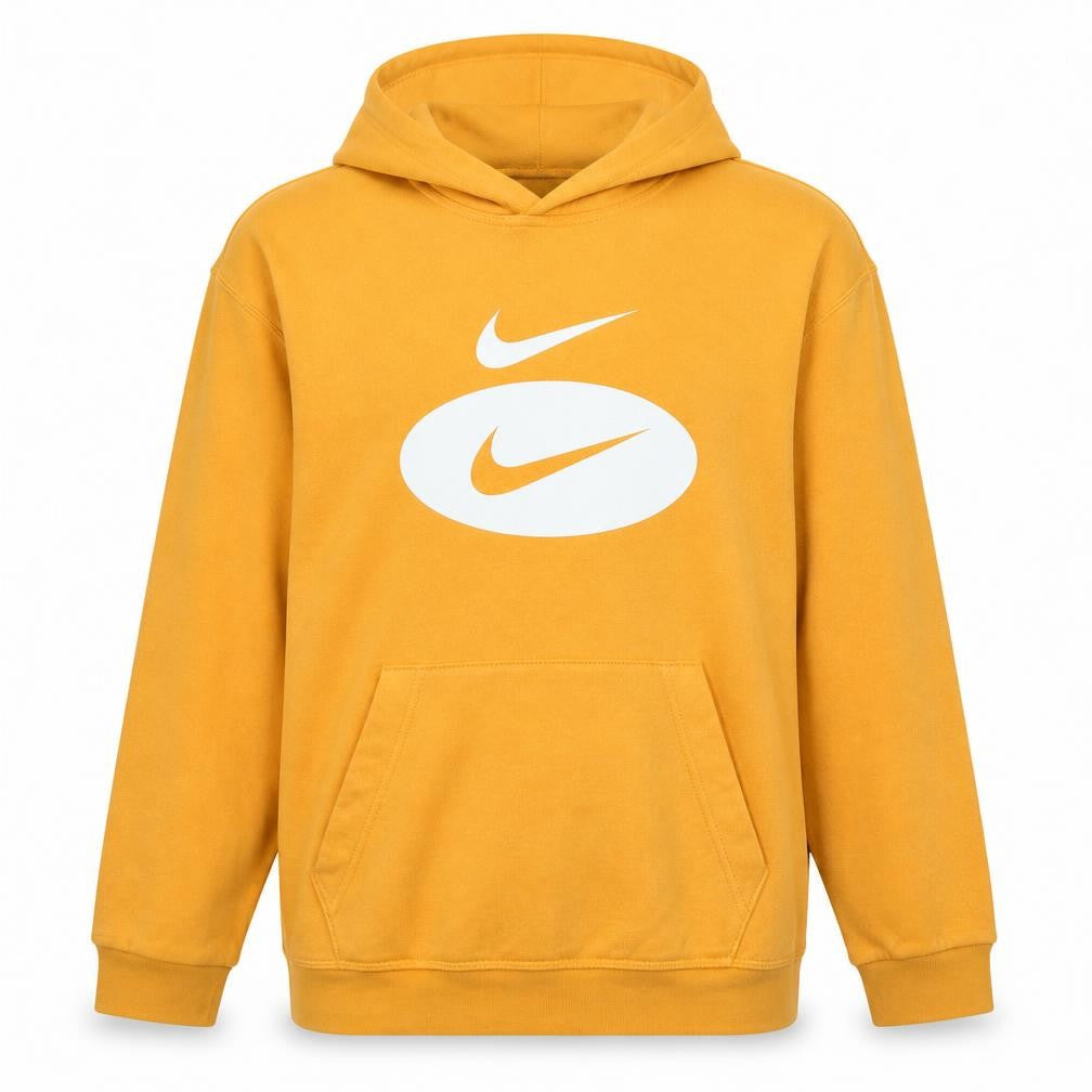 Nike Boys Orange Pullover Hoodie 13-14 Years Graphic Fleece Sweatshirt