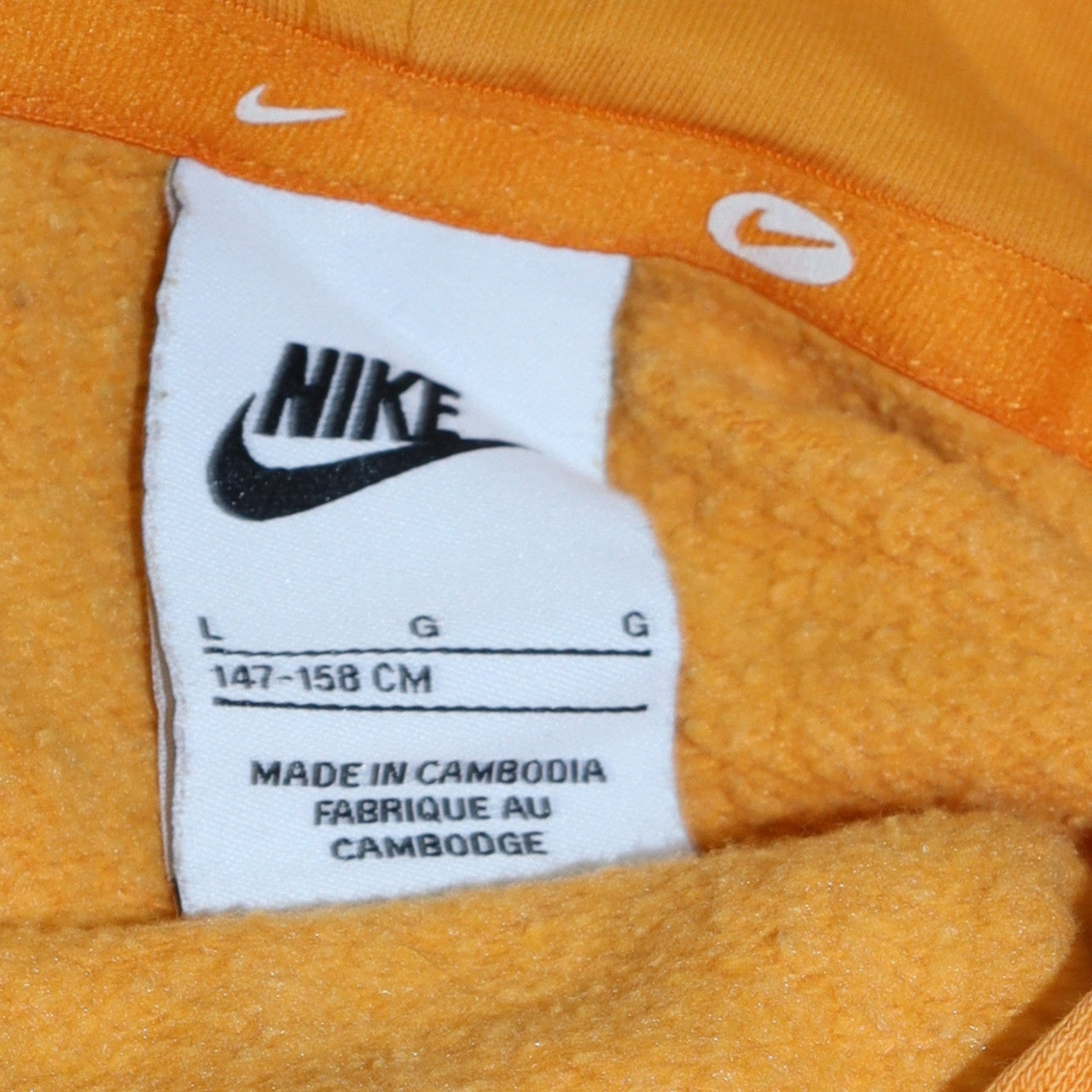 Nike Boys Orange Pullover Hoodie 13-14 Years Graphic Fleece Sweatshirt
