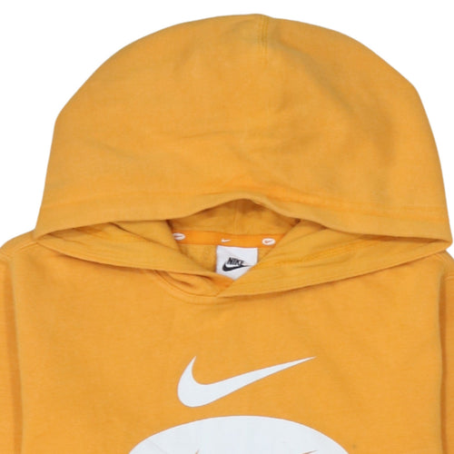 Nike Boys Orange Pullover Hoodie 13-14 Years Graphic Fleece Sweatshirt