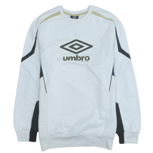 Umbro Men’s White Medium Pullover Sweatshirt with Logo Regular Fit