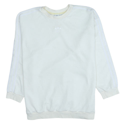 Adidas Womens White XL Crew Neck Pullover Sweatshirt