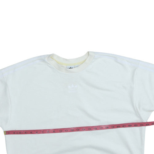 Adidas Womens White XL Crew Neck Pullover Sweatshirt
