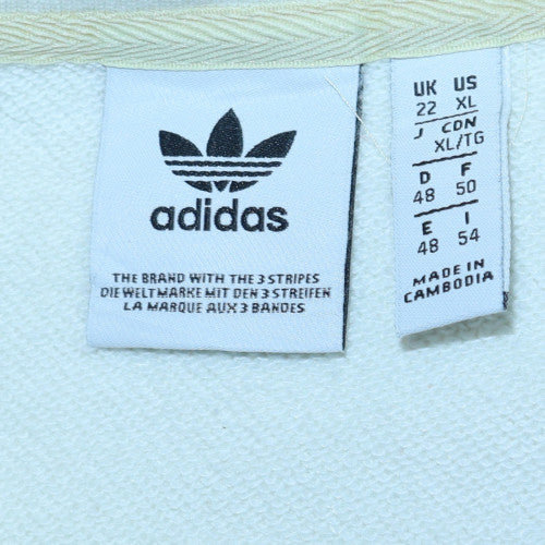 Adidas Womens White XL Crew Neck Pullover Sweatshirt
