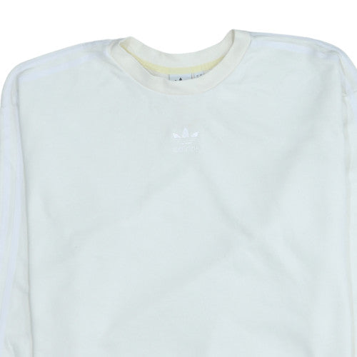Adidas Womens White XL Crew Neck Pullover Sweatshirt
