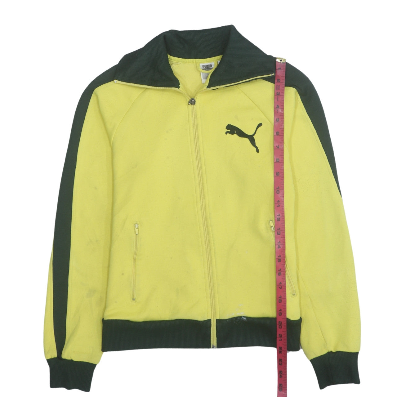 Puma Men's Yellow Track Jacket Size S Retro Full Zip Sportswear