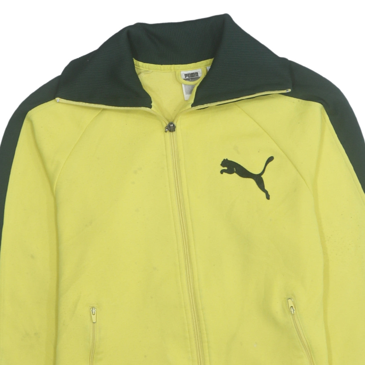 Puma Men's Yellow Track Jacket Size S Retro Full Zip Sportswear