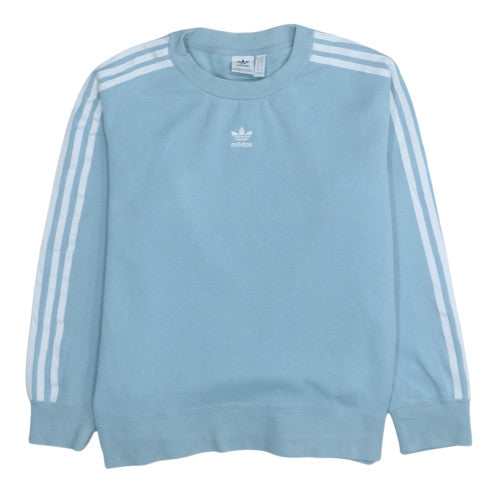 Adidas Women Blue Crew Neck Pullover Sweatshirt UK 6 Cotton Blend