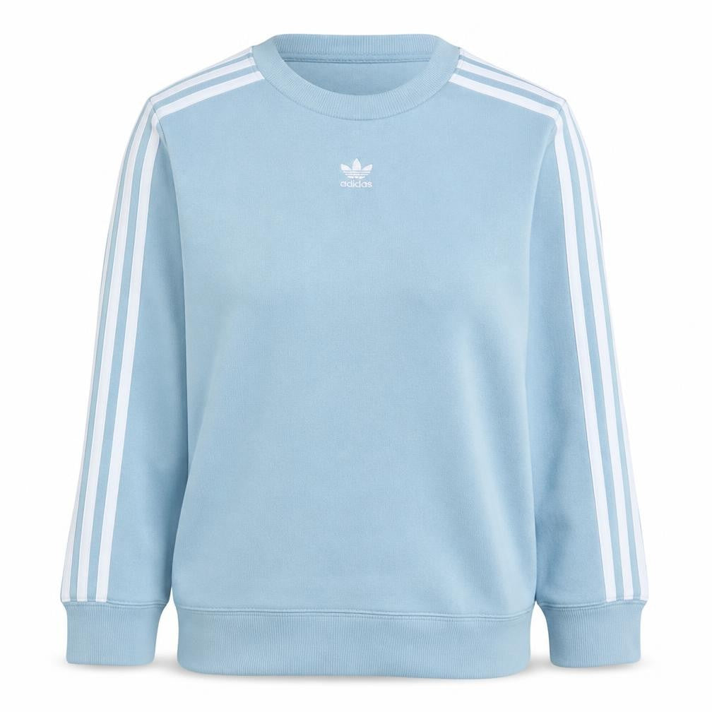 Front view of Adidas Women Blue Crew Neck Pullover Sweatshirt UK 6 Cotton Blend