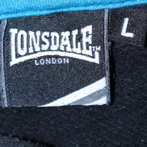 Lonsdale Men's Black Pullover Hoodie Size L Fleece Sportswear