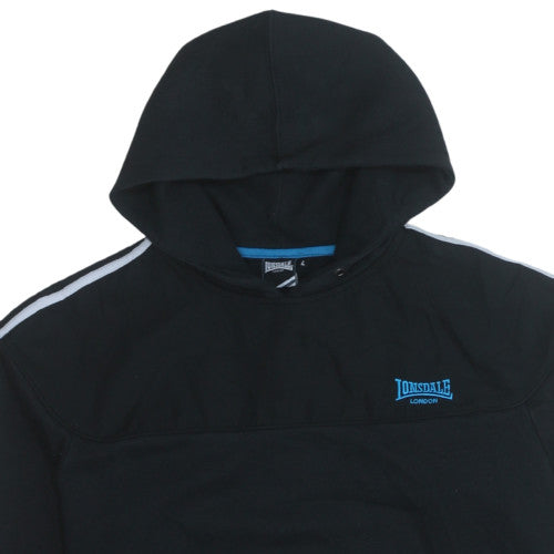 Lonsdale Men's Black Pullover Hoodie Size L Fleece Sportswear