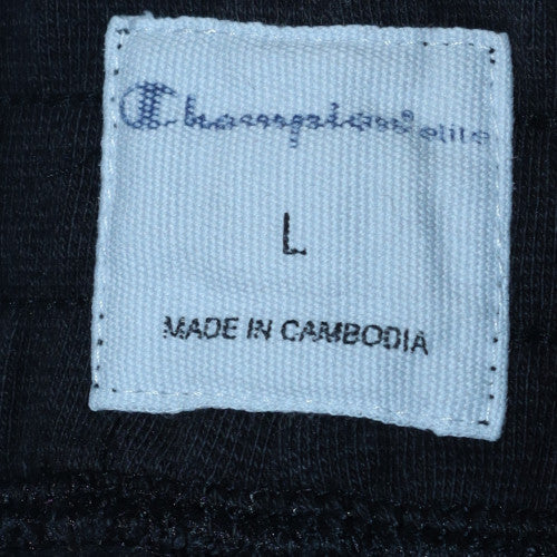 Champion Men's Black L Jogger Sweatpants with Logo and Elastic Waist