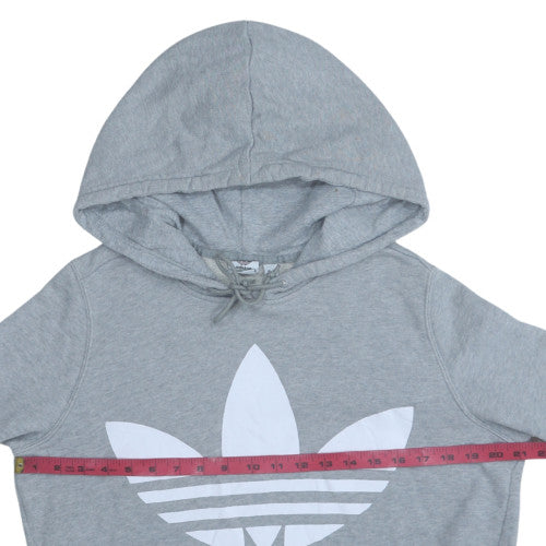 Adidas Women's Grey Trefoil Pullover Hoodie Size 16 UK