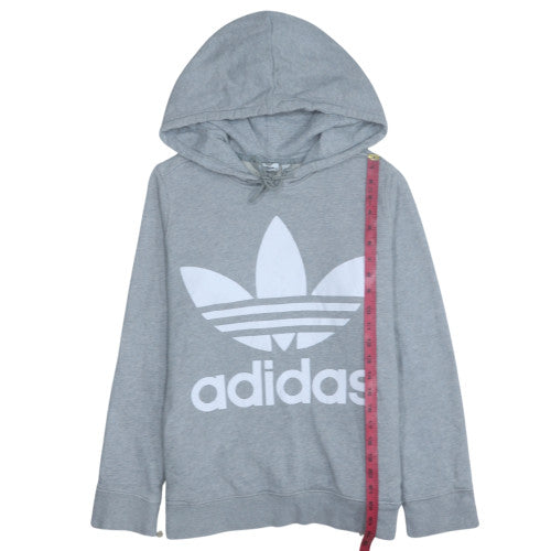 Adidas Women's Grey Trefoil Pullover Hoodie Size 16 UK