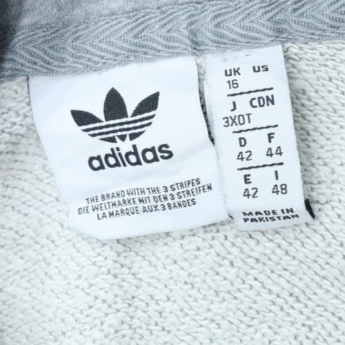 Adidas Women's Grey Trefoil Pullover Hoodie Size 16 UK