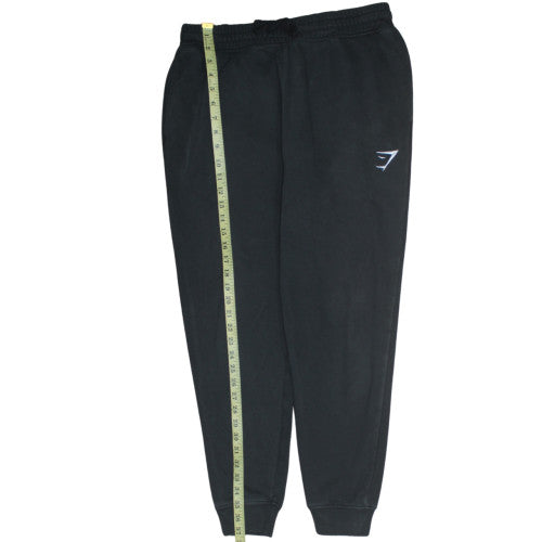 Gymshark Men's Black Fleece Sweatpants M Regular Fit Casual Trousers