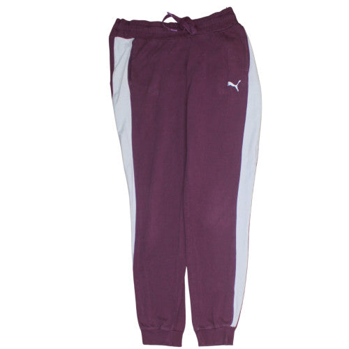 Puma Women's Purple Jogger Trousers Size 12 with Side Stripe