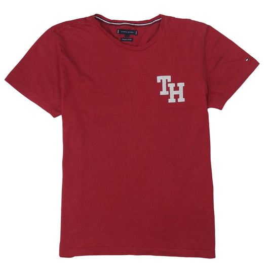 Tommy Hilfiger Men's Red Cotton Logo T-Shirt Size L