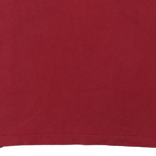 Tommy Hilfiger Men's Red Cotton Logo T-Shirt Size L