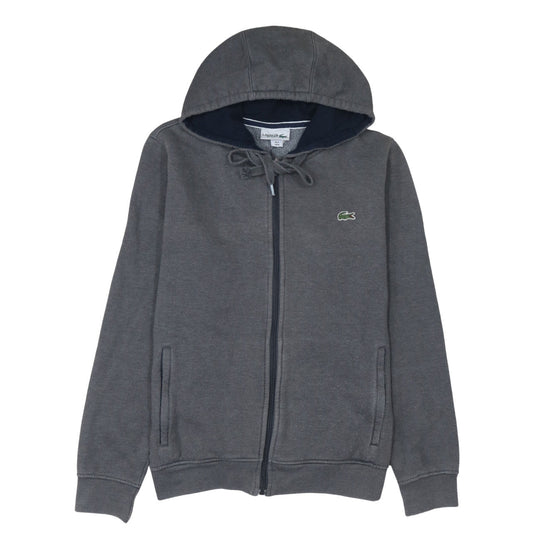 Lacoste Men Grey Full Zip Hoodie M Hooded Sweatshirt