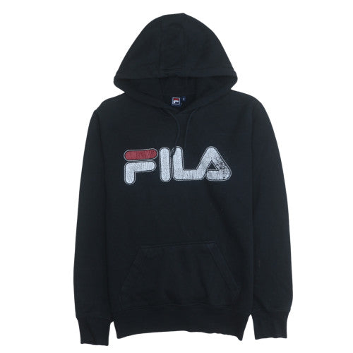 FILA Men's Black Small Pullover Hoodie with Logo Graphic