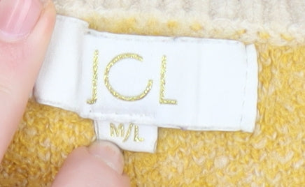 JCL Womens Multicoloured Argyle Knit Crew Neck Pullover Jumper M