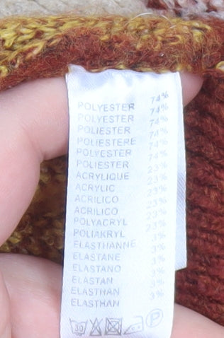 JCL Womens Multicoloured Argyle Knit Crew Neck Pullover Jumper M