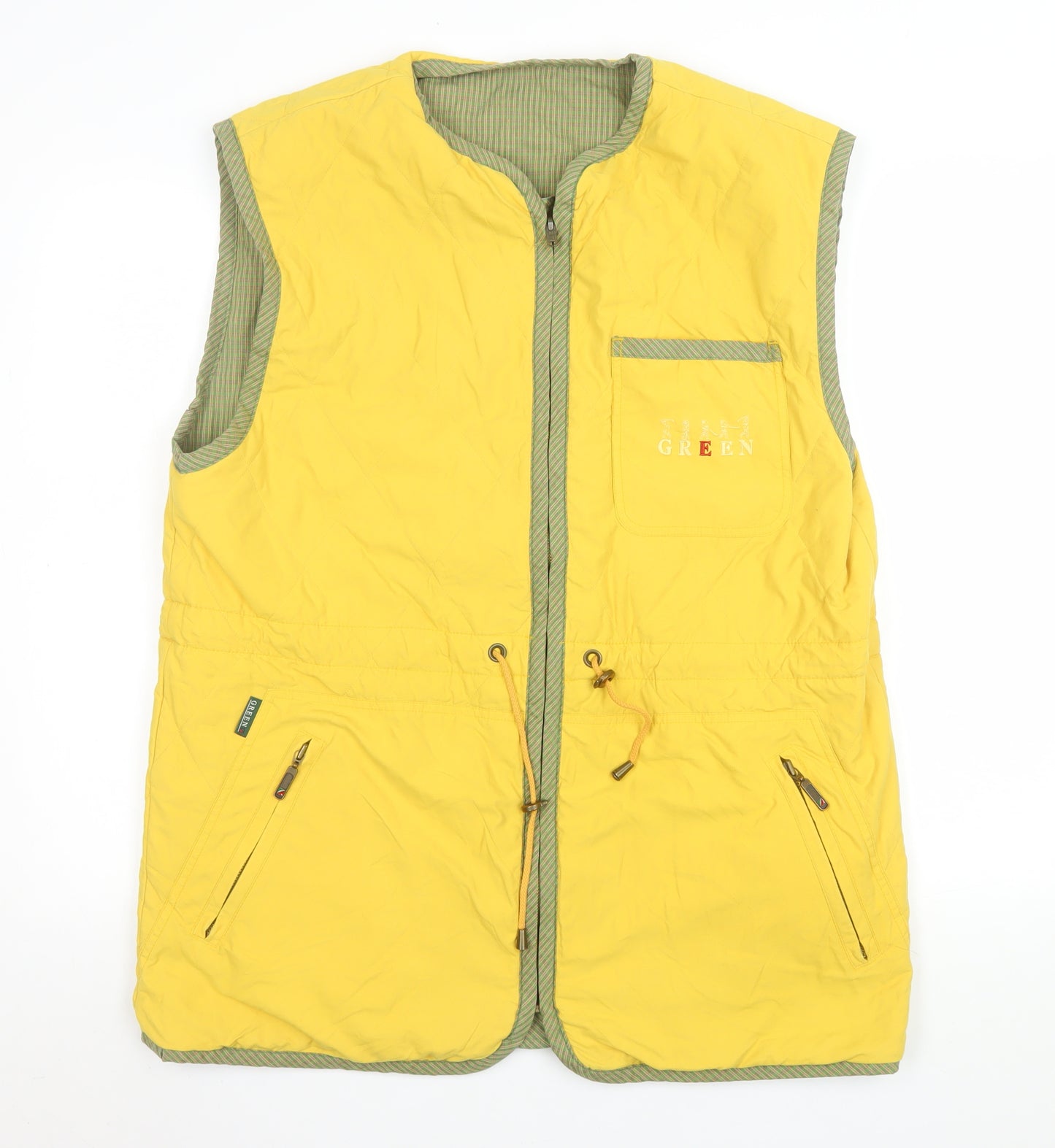 Red/Green Men's Yellow Polyamide Bodywarmer Waistcoat M
