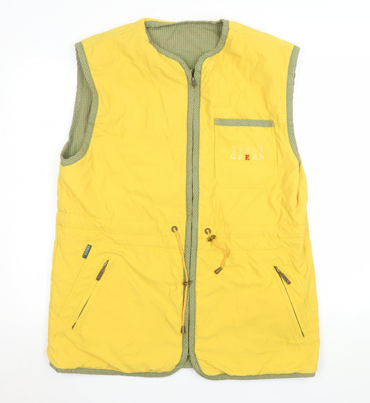 Red/Green Men's Yellow Polyamide Bodywarmer Waistcoat M