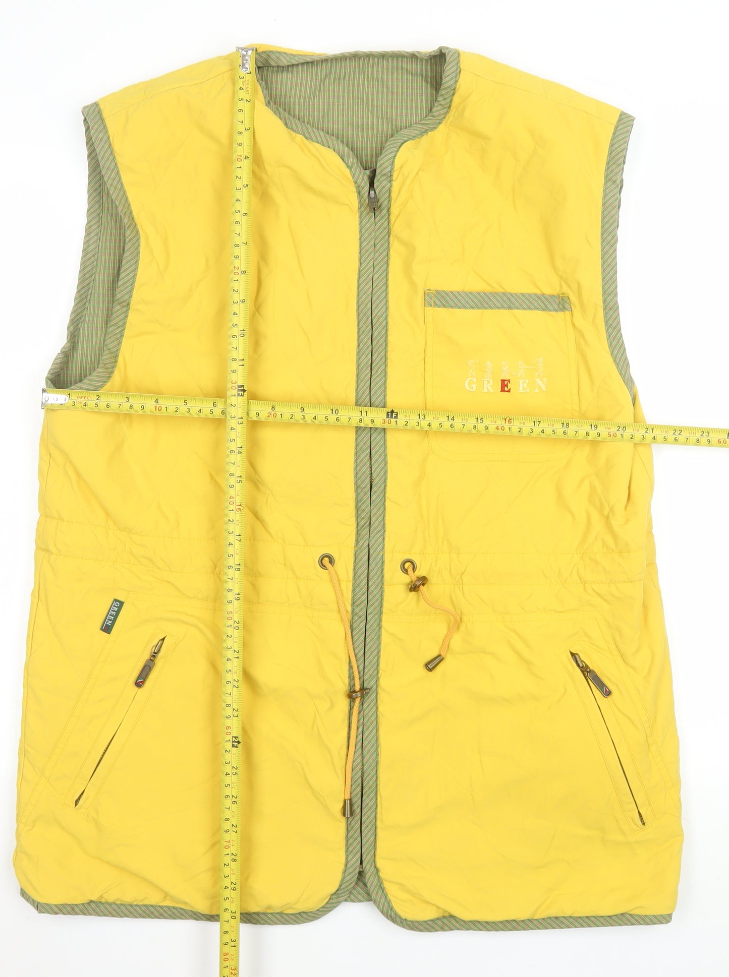 Red/Green Men's Yellow Polyamide Bodywarmer Waistcoat M