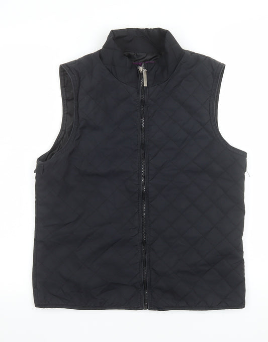 Maine New England Womens Black Quilted Waistcoat Size 12