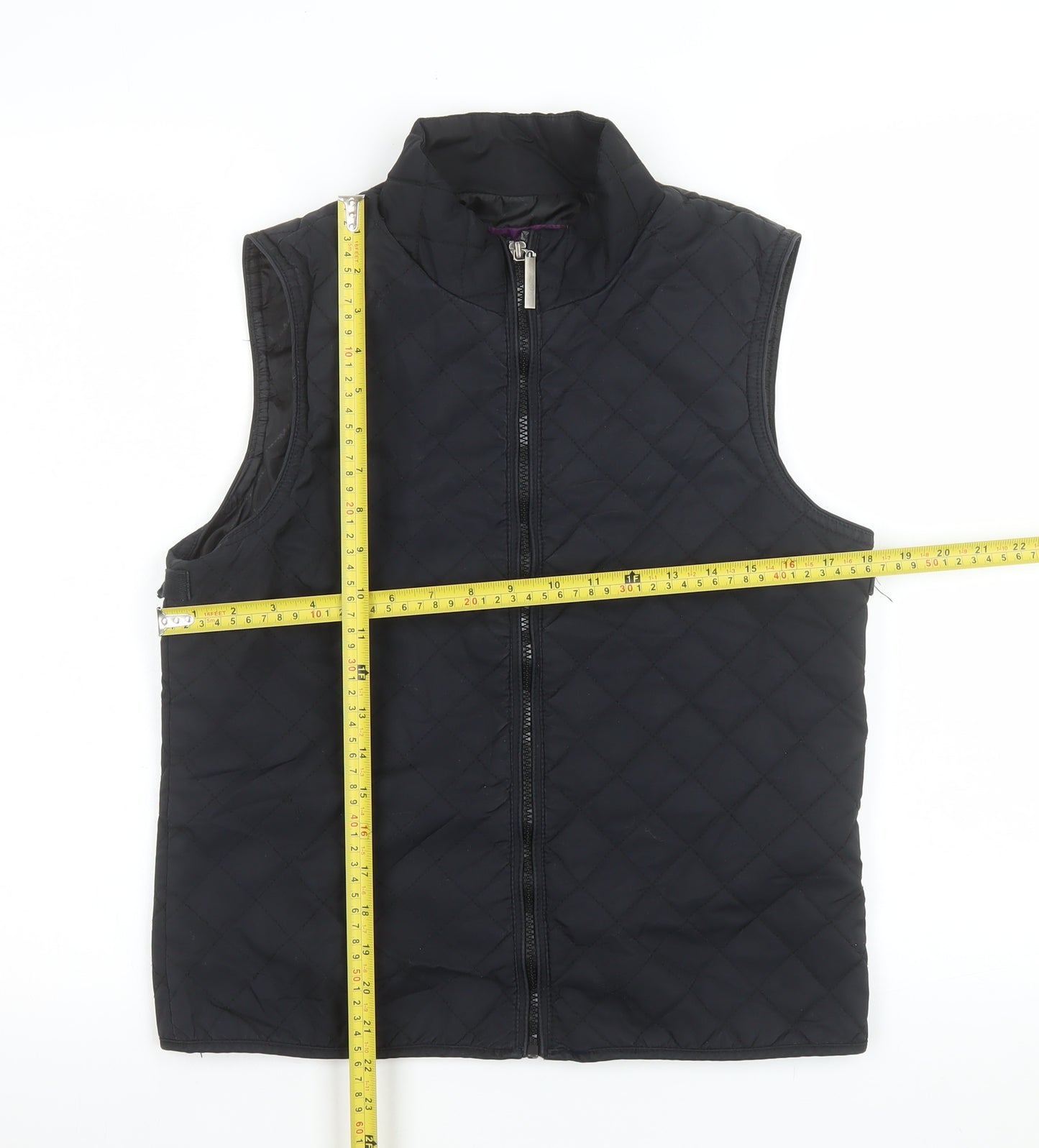 Maine New England Womens Black Quilted Waistcoat Size 12