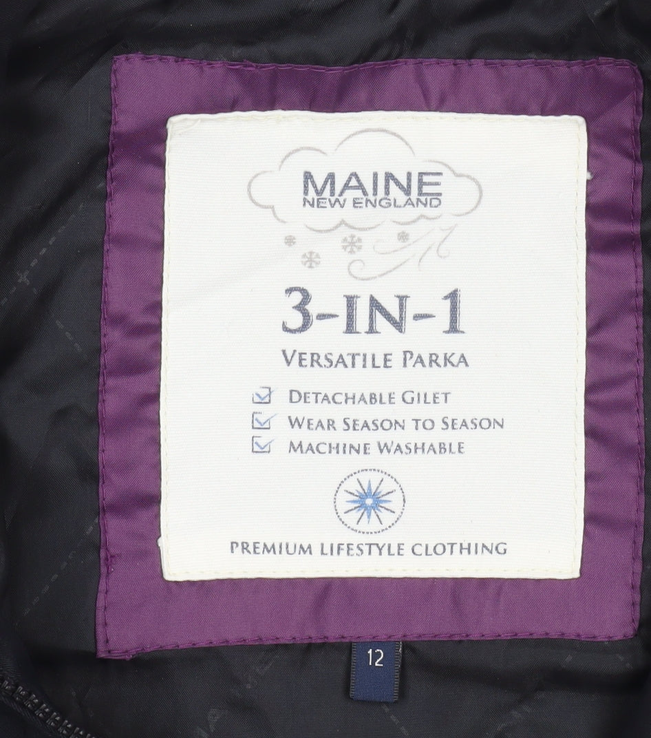 Maine New England Womens Black Quilted Waistcoat Size 12