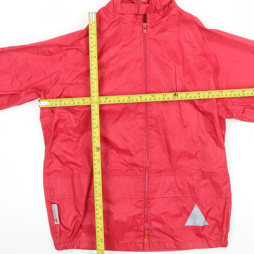 Result Girls Red Hooded Windbreaker Jacket 7-8 Years Water Resistant
