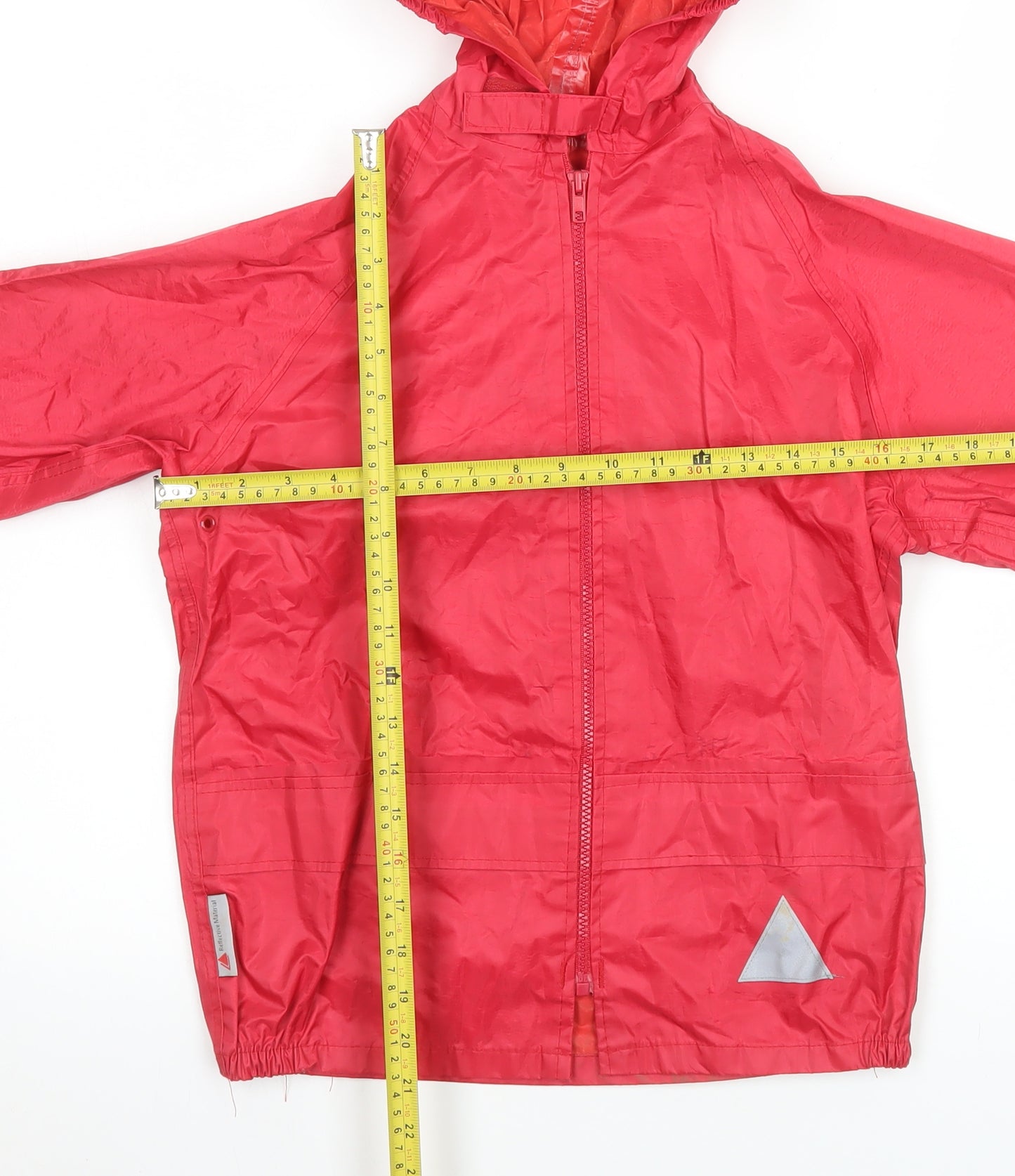 Result Girls Red Hooded Windbreaker Jacket 7-8 Years Water Resistant