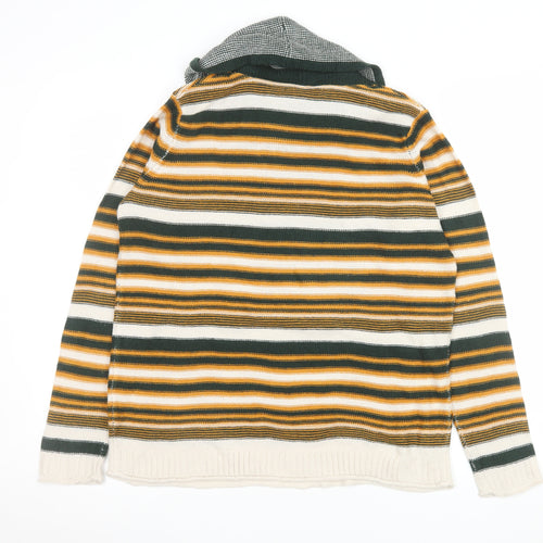 Gina Tricot Women's Multicoloured Striped Roll Neck Jumper Size S