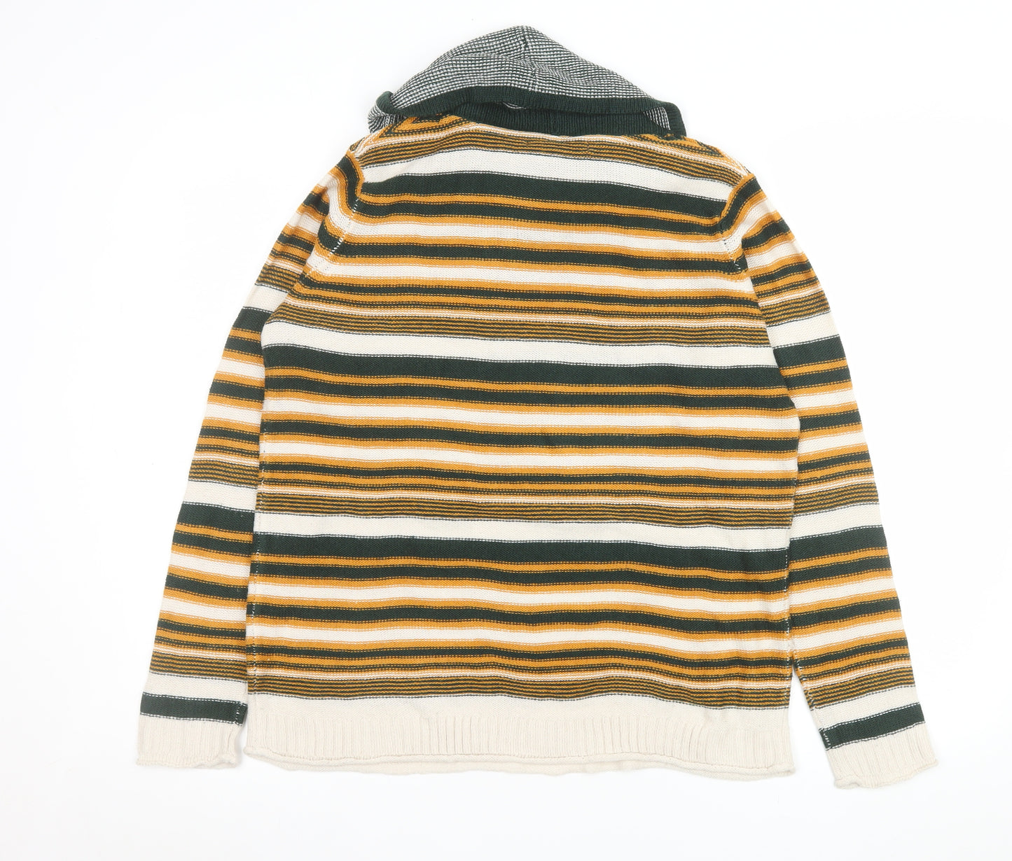 Gina Tricot Women's Multicoloured Striped Roll Neck Jumper Size S