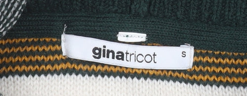 Gina Tricot Women's Multicoloured Striped Roll Neck Jumper Size S