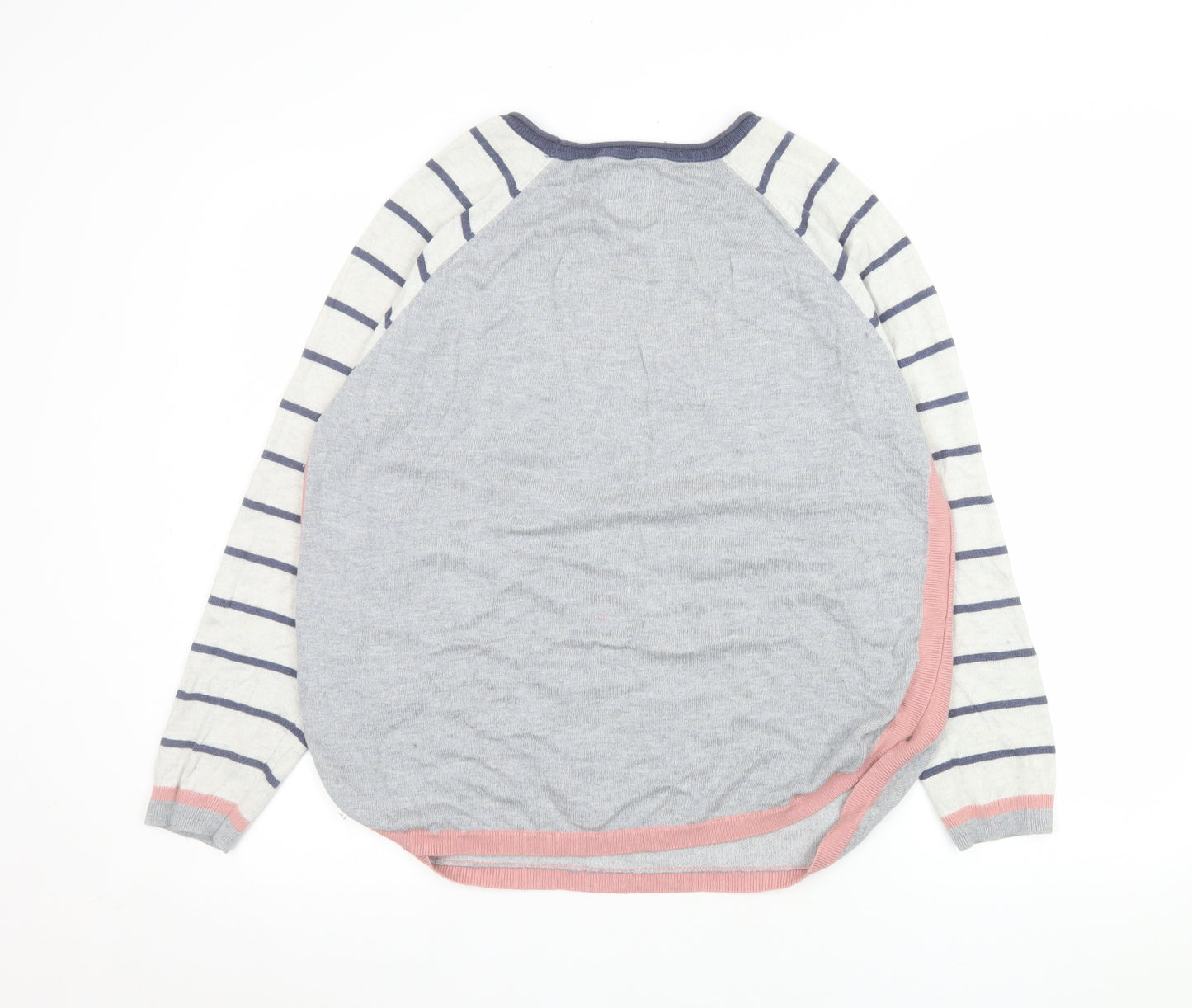 Mantaray Womens Grey Size 14 Embroidered Bird Pullover Jumper