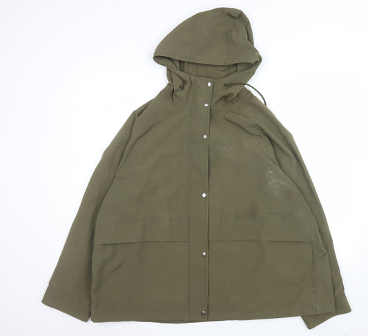 Uniqlo Men's Green 2XL Hooded Water Resistant Rain Jacket