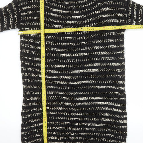 Sweewë Paris Women's Black Striped Mohair Knit Pullover Jumper S