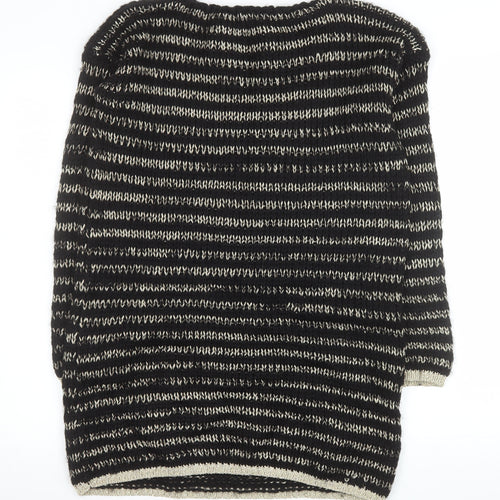 Sweewë Paris Women's Black Striped Mohair Knit Pullover Jumper S