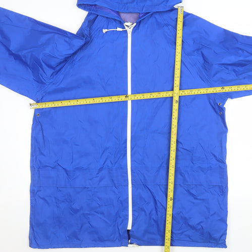 Millets Men’s Blue Hooded Rain Cape Waterproof Nylon Size M Vintage