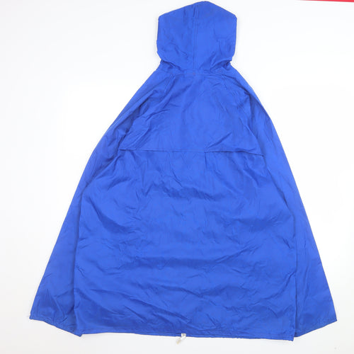 Millets Men’s Blue Hooded Rain Cape Waterproof Nylon Size M Vintage