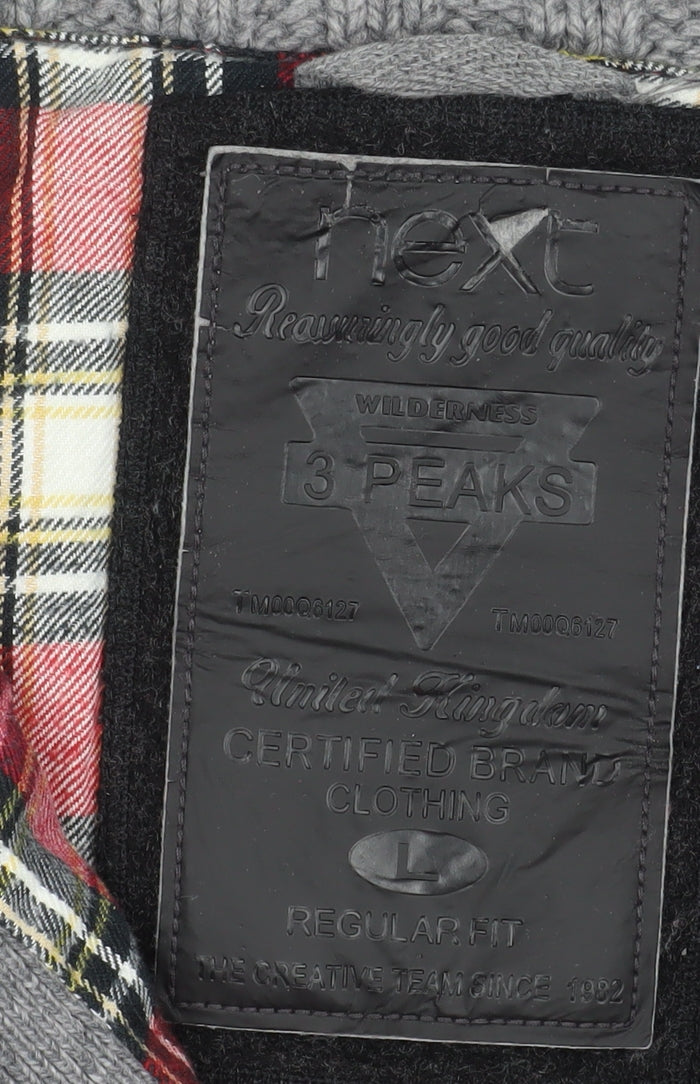 Next Men’s Grey Chunky-Knit Full Zip High Neck Jumper L