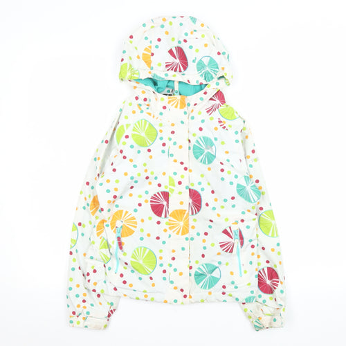 Trespass Girls Multicoloured Waterproof Hooded Rain Coat 7-8 Years