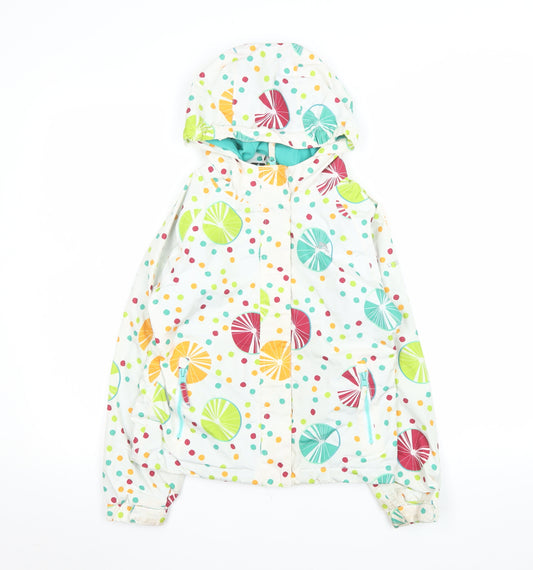 Trespass Girls Multicoloured Waterproof Hooded Rain Coat 7-8 Years