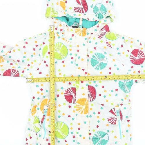 Trespass Girls Multicoloured Waterproof Hooded Rain Coat 7-8 Years
