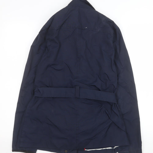Fat Face Women's Blue Belted Parka Jacket Size 12 Lined Outdoor Style